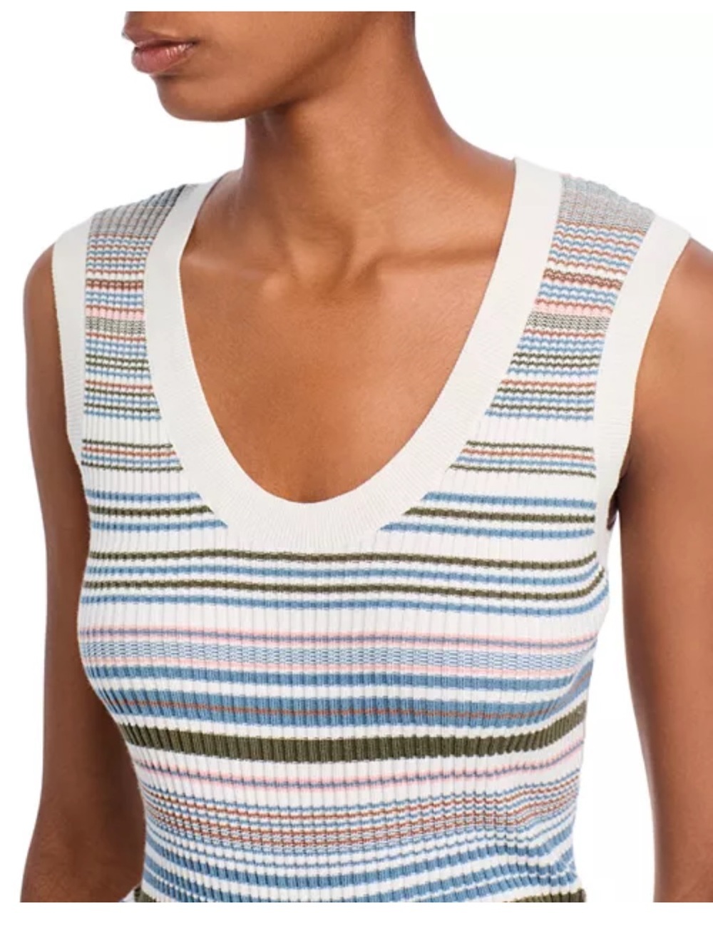 Ezinna Stripe Knit Tank in Dove Multi